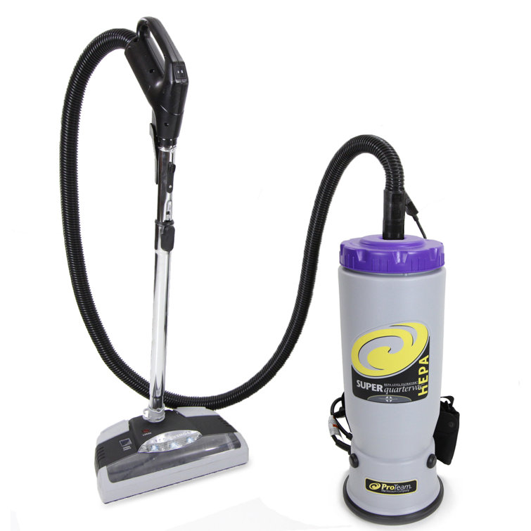 ProTeam New Fully Loaded Super Quartervac 6 Qt. Commercial Backpack Vacuum and Amp Electric Head